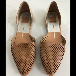 Dolce Vita tan and gold leather flats size 7.5